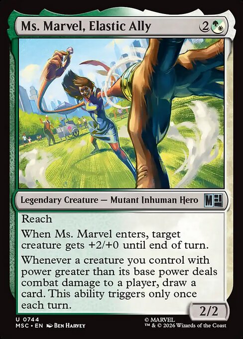 MTG Ms. Marvel, Elastic Ally MSC 744 Regular Foil