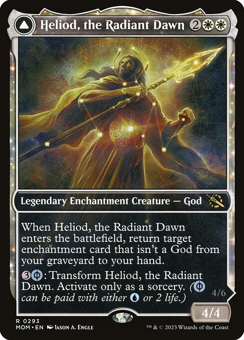 MTG Heliod, the Radiant Dawn // Heliod, the Warped Eclipse MOM 293 Planar Showcase Nonfoil