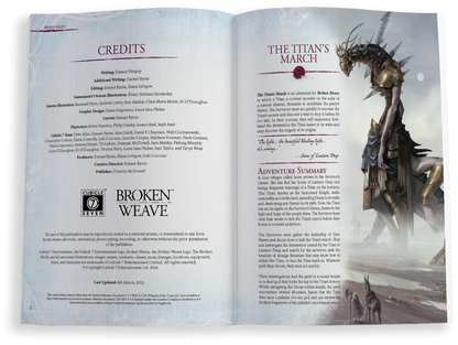 Broken Weave Gamesmaster Screen & The Titan’s March Adventure Book - Hardcover & Digital