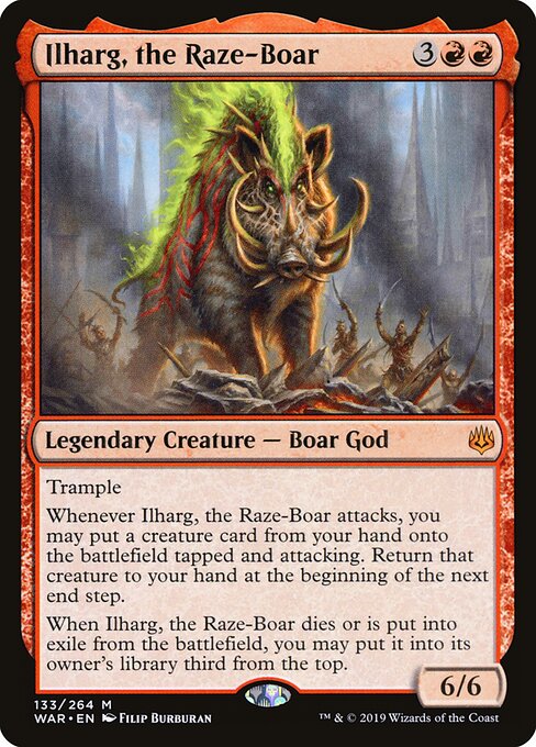 MTG Ilharg, the Raze-Boar WAR 133 Standard Foil front