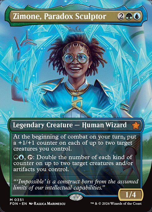 MTG Zimone, Paradox Sculptor FDN 351 Borderless Foil