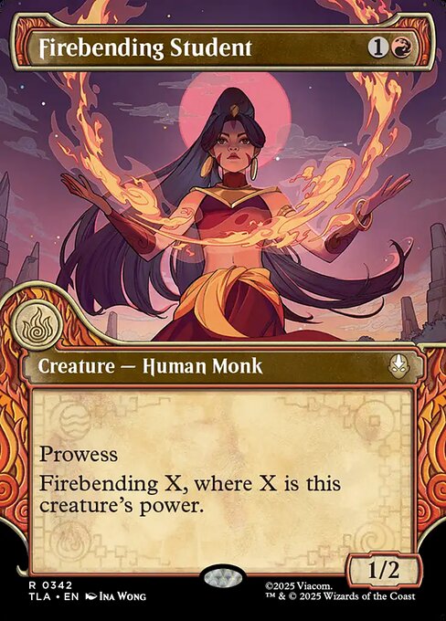 MTG Firebending Student TLA 342 Borderless Elemental Frame Nonfoil
