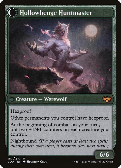 MTG Avabruck Caretaker // Hollowhenge Huntmaster VOW 187 Standard Foil reverse