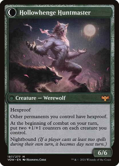 MTG Avabruck Caretaker // Hollowhenge Huntmaster VOW 187 Standard Foil reverse