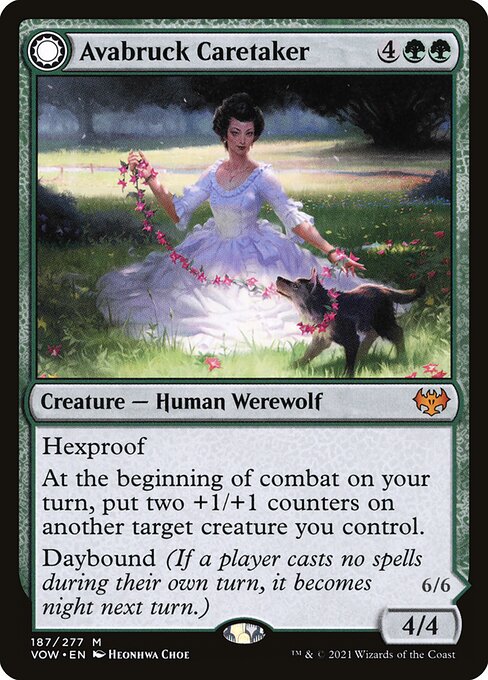 MTG Avabruck Caretaker // Hollowhenge Huntmaster VOW 187 Standard Nonfoil front