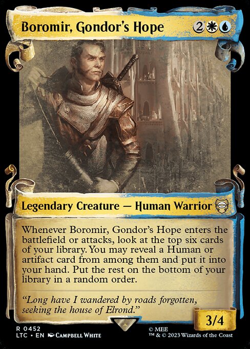MTG Boromir, Gondor's Hope LTC 452 Alternate Art Nonfoil