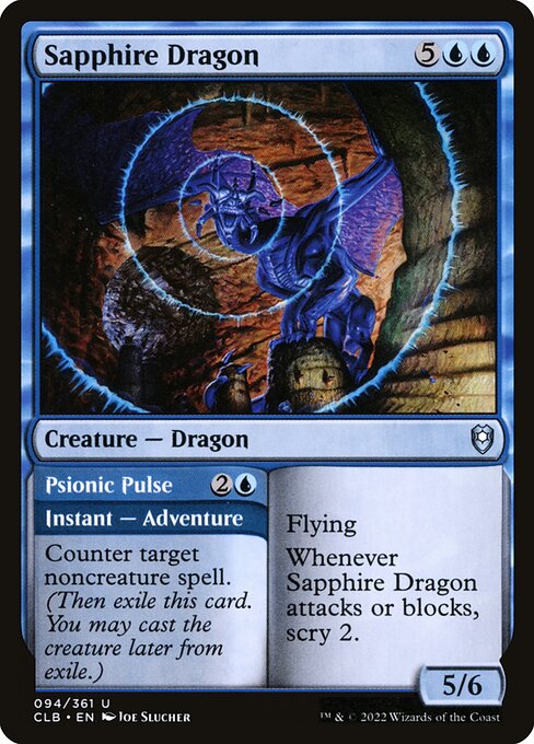 MTG Sapphire Dragon // Psionic Pulse CLB 094 Regular Foil