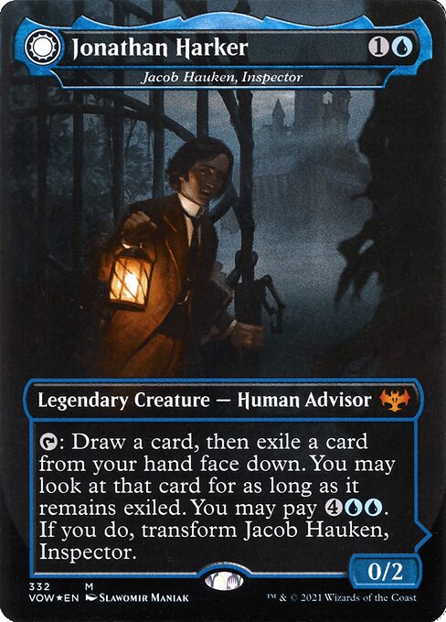 MTG Jacob Hauken, Inspector // Hauken's Insight VOW 332 Dracula Series Nonfoil front