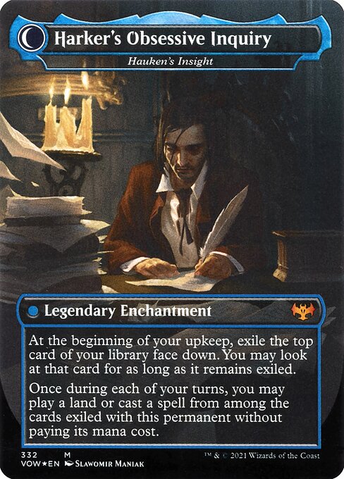 MTG Jacob Hauken, Inspector // Hauken's Insight VOW 332 Dracula Series Nonfoil reverse