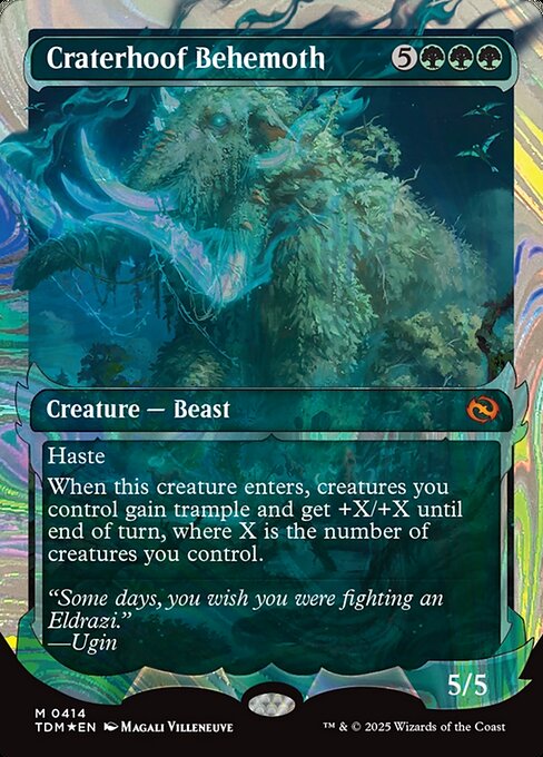 MTG Craterhoof Behemoth TDM 414 Showcase Ghostfire Halo Foil