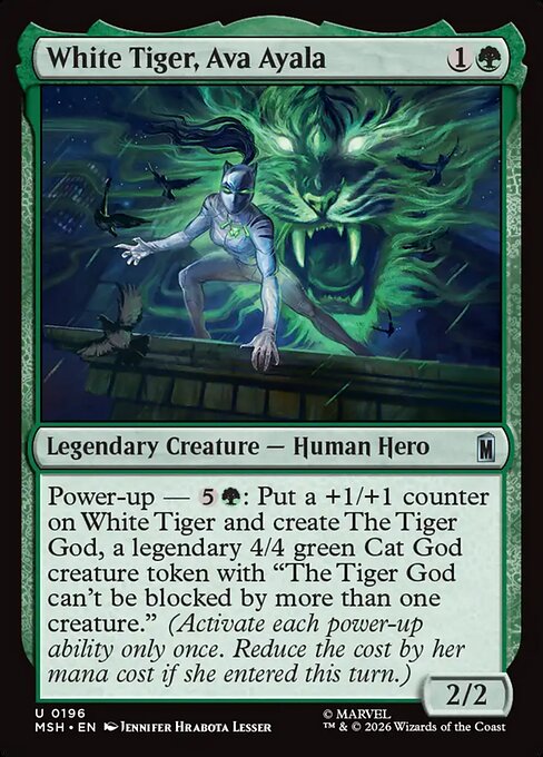 MTG White Tiger, Ava Ayala MSH 196 Regular Foil