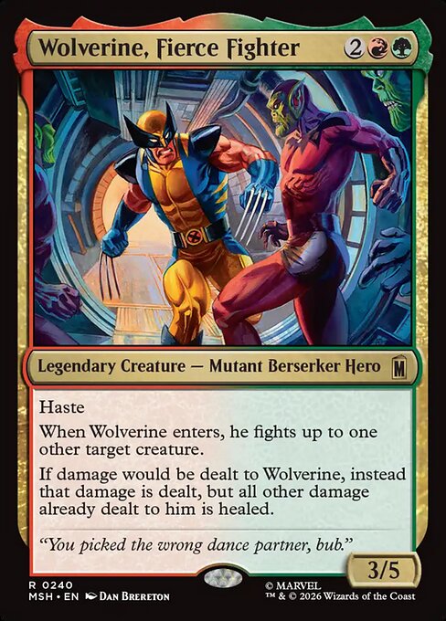 MTG Wolverine, Fierce Fighter MSH 240 Regular Nonfoil