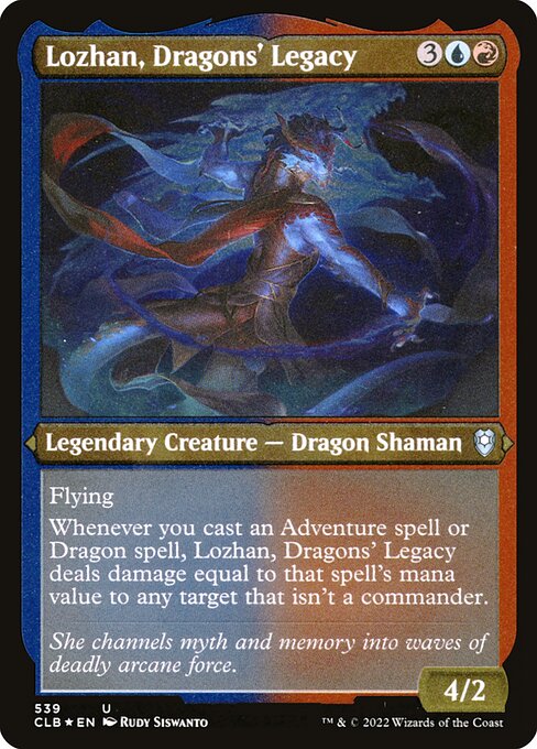 MTG Lozhan, Dragons' Legacy CLB 539 Foil Etched Frame Etched