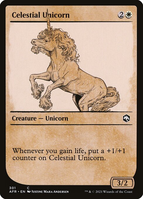 MTG Celestial Unicorn AFR 301 Rulebook Showcase Nonfoil