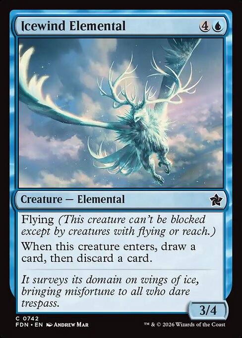 MTG Icewind Elemental FDN 742 Welcome Deck Nonfoil
