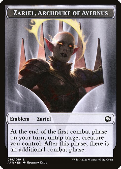 MTG Zariel, Archduke of Avernus Emblem AFR 019 Emblem Foil