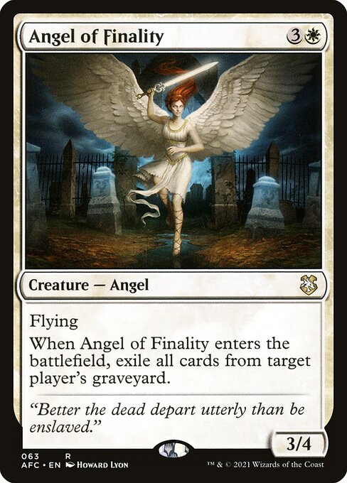 MTG Angel of Finality AFC 063 Standard Nonfoil