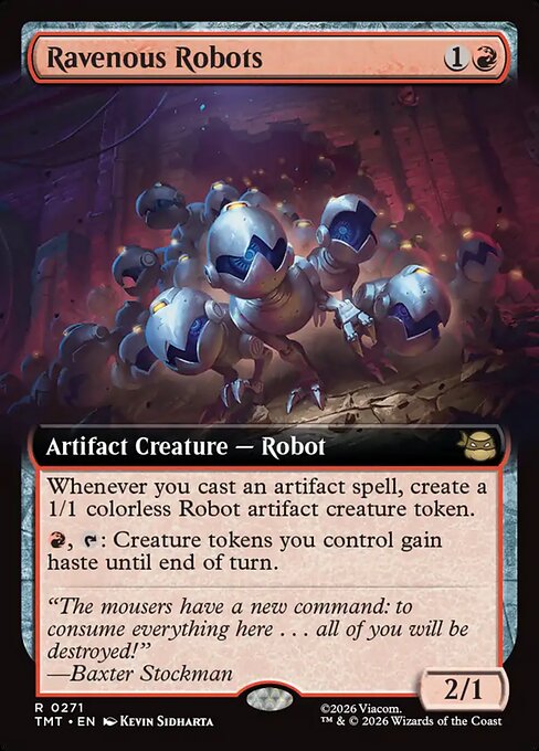 MTG Ravenous Robots TMT 271 Extended Art Foil
