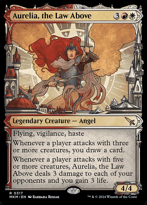 MTG Aurelia, the Law Above MKM 317 Showcase Ravnica City Foil