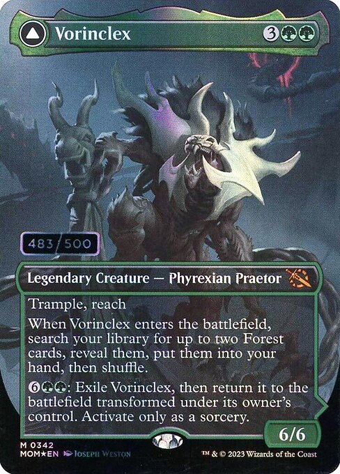 MTG Vorinclex // The Grand Evolution MOM 342 Serialized Praetor Double Rainbow Foil