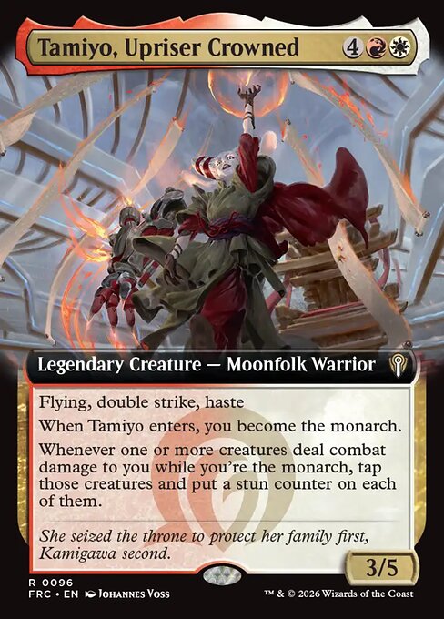 MTG Tamiyo, Upriser Crowned FRC 096 Extended Art Nonfoil front