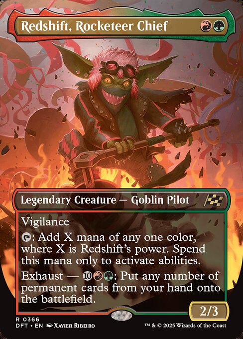 MTG Redshift, Rocketeer Chief DFT 366 Borderless Legendary Foil