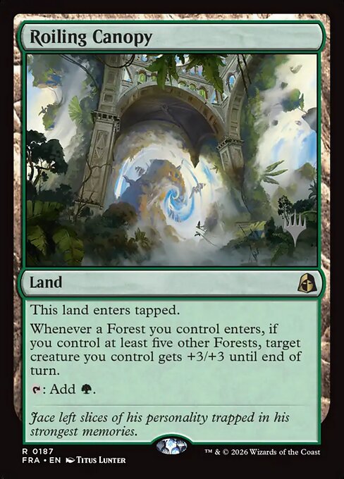 MTG Roiling Canopy PFRA 187P Promo Pack Nonfoil front