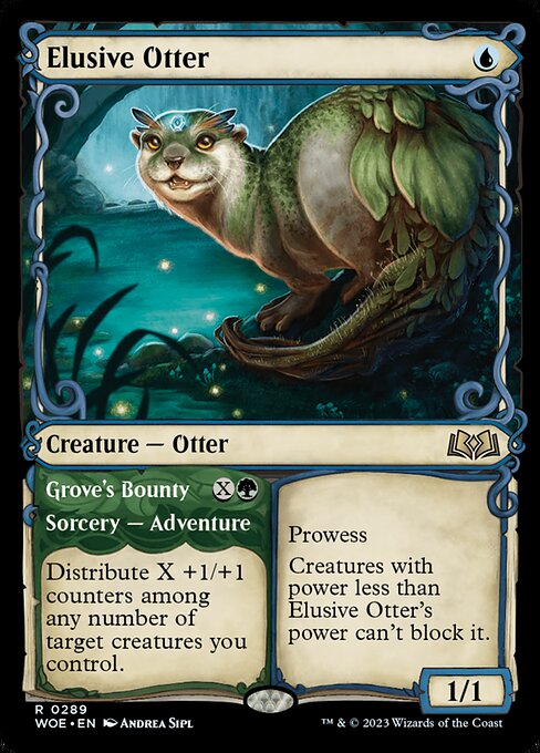 MTG Elusive Otter // Grove's Bounty WOE 289 Showcase Adventure Nonfoil