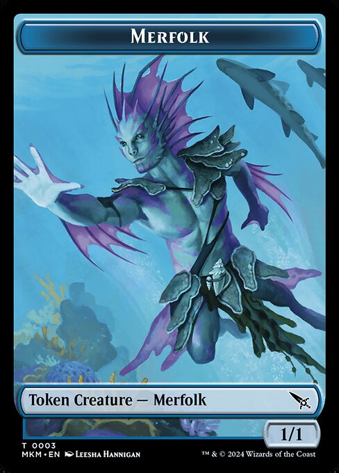 MTG Merfolk Token MKM 003 Token Foil