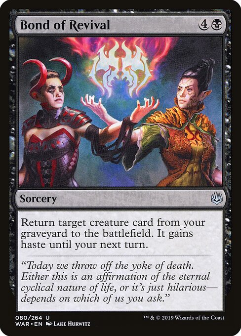 MTG Bond of Revival WAR 080 Standard Foil front