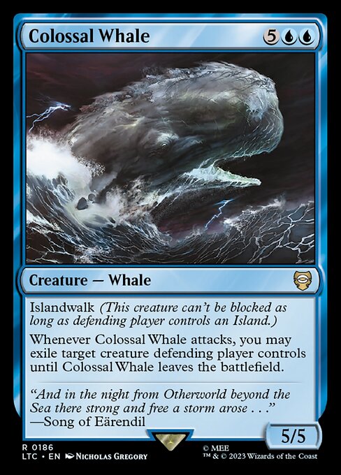 MTG Colossal Whale LTC 186 Alternate Art Nonfoil