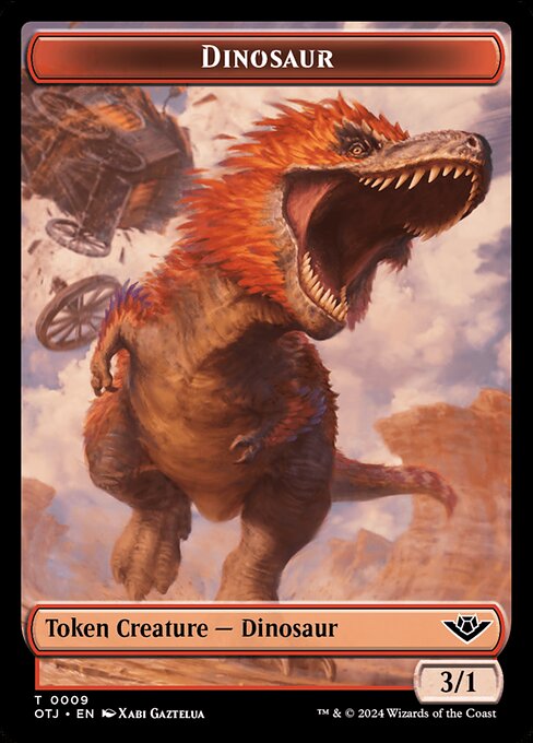 MTG Dinosaur Token OTJ 009 Token Foil