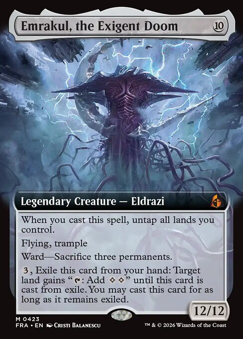 MTG Emrakul, the Exigent Doom FRA 423 Extended Art Nonfoil front