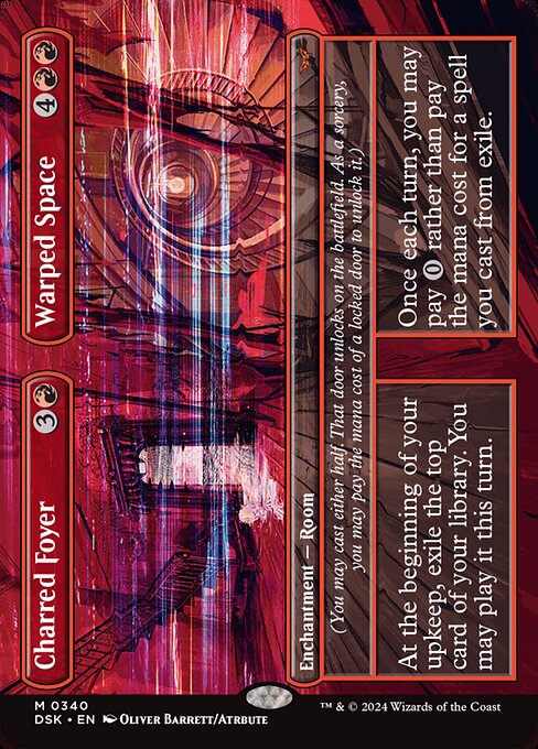 MTG Charred Foyer // Warped Space DSK 340 Borderless Nonfoil