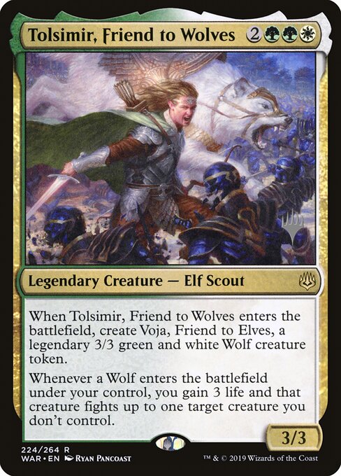 MTG Tolsimir, Friend to Wolves PWAR 224P Promo Pack Foil front