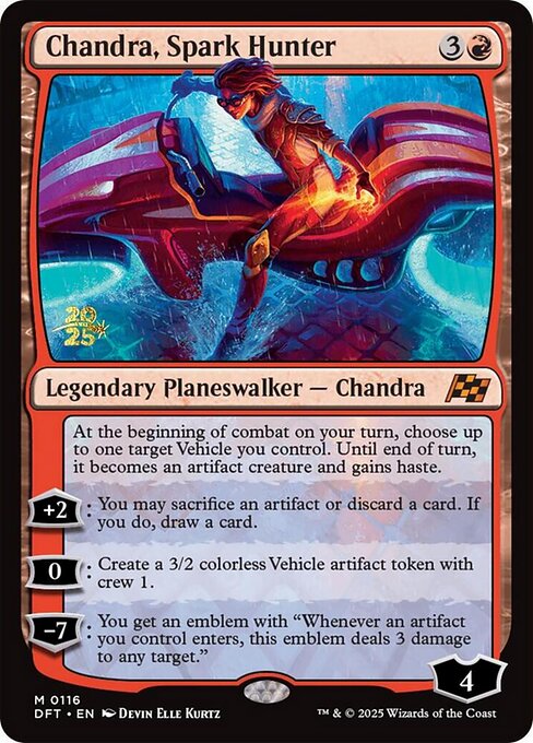 MTG Chandra, Spark Hunter PDFT 116s Prerelease Foil