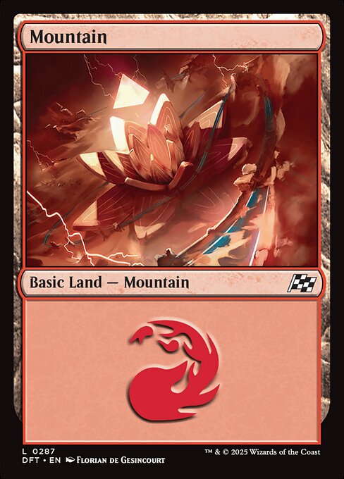 MTG Mountain DFT 287 Regular Basic Land Foil