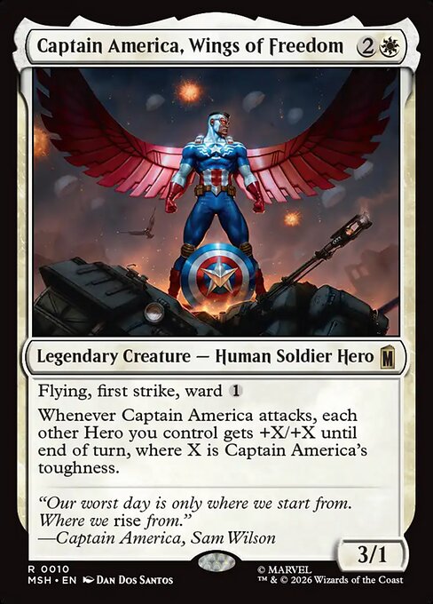 MTG Captain America, Wings of Freedom MSH 010 Regular Nonfoil
