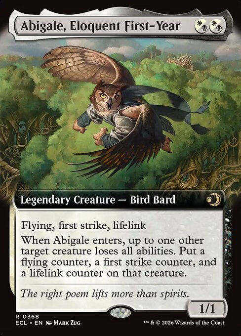 MTG Abigale, Eloquent First-Year ECL 368 Extended Art Nonfoil