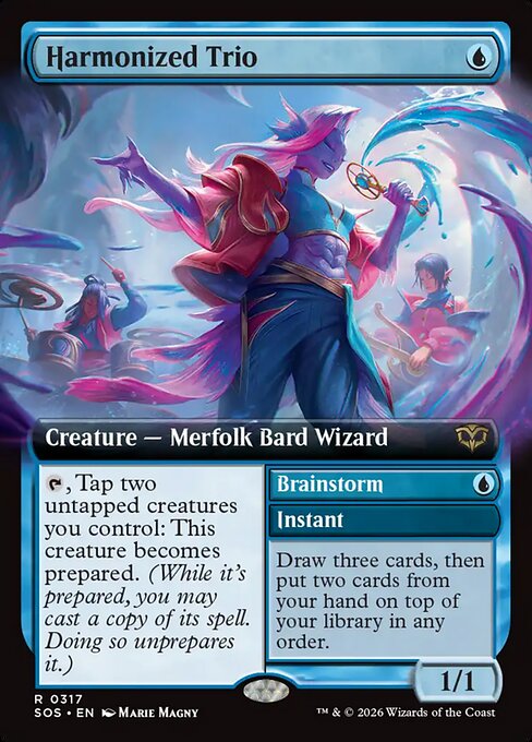 MTG Harmonized Trio // Brainstorm SOS 317 Extended Art Foil
