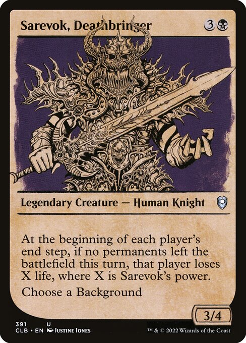 MTG Sarevok, Deathbringer CLB 391 Showcase Rulebook Nonfoil