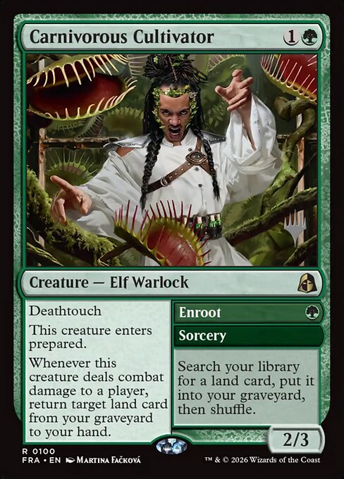 MTG Carnivorous Cultivator // Enroot PFRA 100P Promo Pack Foil front