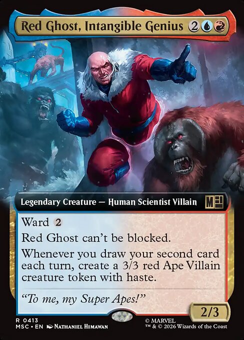 MTG Red Ghost, Intangible Genius MSC 413 Extended Art Nonfoil