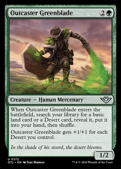 MTG Outcaster Greenblade OTJ 172 Regular Foil