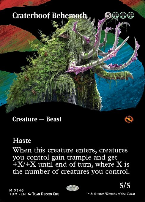 MTG Craterhoof Behemoth TDM 346 Borderless Clan Nonfoil