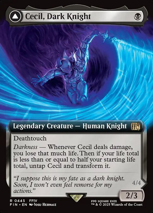 MTG Cecil, Dark Knight // Cecil, Redeemed Paladin FIN 445 Extended Art Nonfoil
