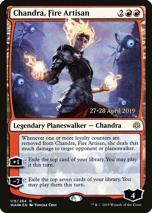 MTG Chandra, Fire Artisan PWAR 119S Prerelease Promo Foil front