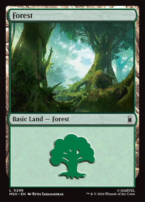 MTG Forest MSH 296 Regular Foil