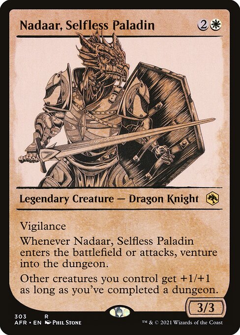 MTG Nadaar, Selfless Paladin AFR 303 Rulebook Showcase Nonfoil