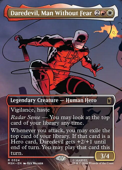 MTG Daredevil, Man Without Fear MSH 324 Borderless Scene Nonfoil